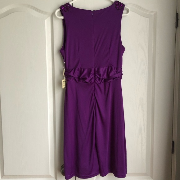 Purple Formal Knee Length Dress - Picture 4 of 10